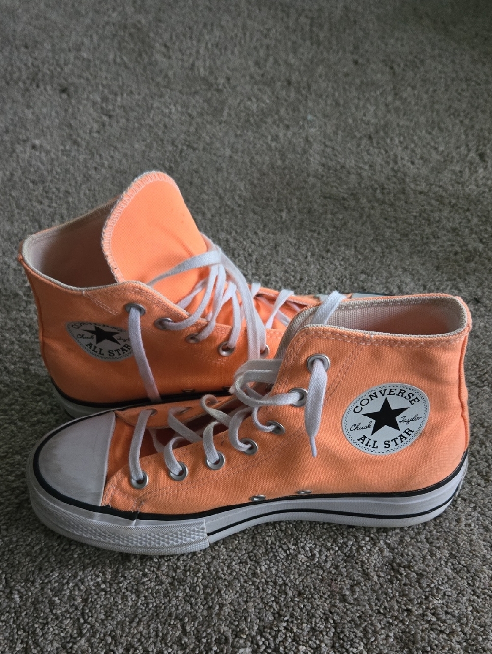 Orange Converse High-Top Chuck Taylor Platform Sneakers